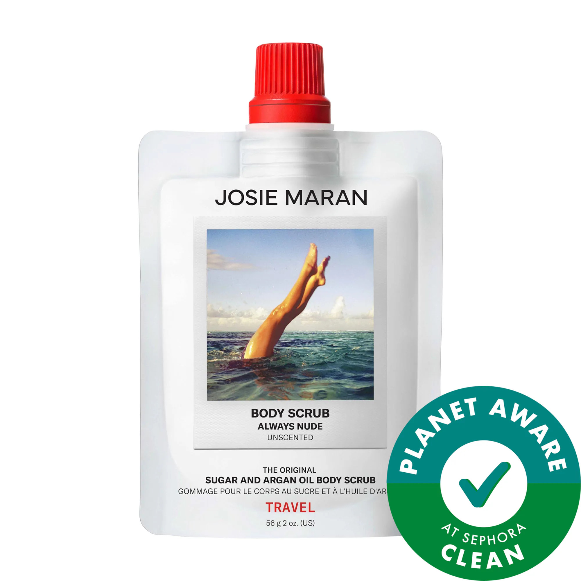 Josie Maran Mini Always Nude (Unscented) - Argan Oil + Sugar Balm Refillable Exfoliating Body Scrub 2 oz | Sephora (US)