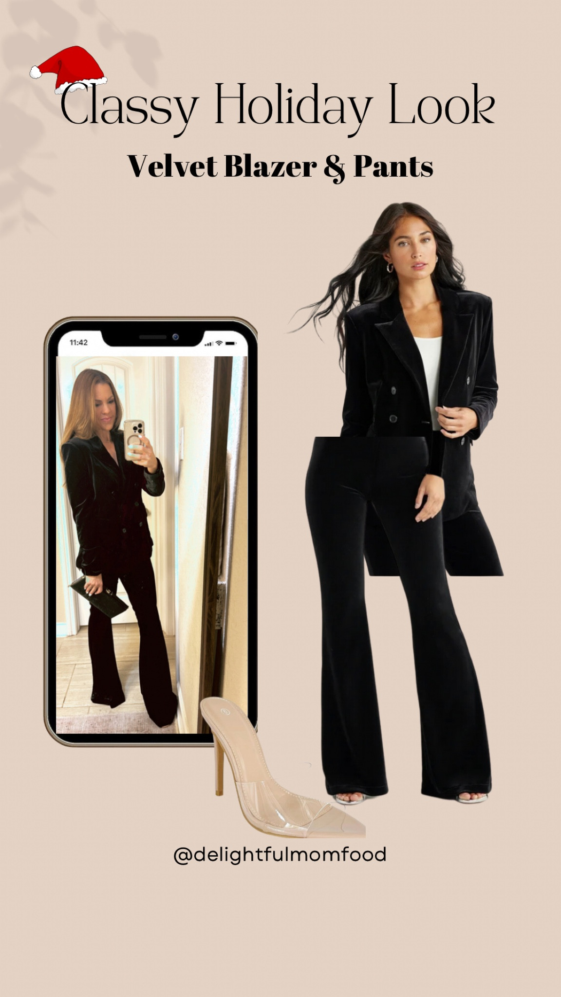Classy holiday outfit! Affordable Velvet blazer and flare black pants. 

Walmart
Dressy
Pants suit

#LTKworkwear

#LTKHoliday #LTKover40 #LTKfindsunder100 #LTKparties