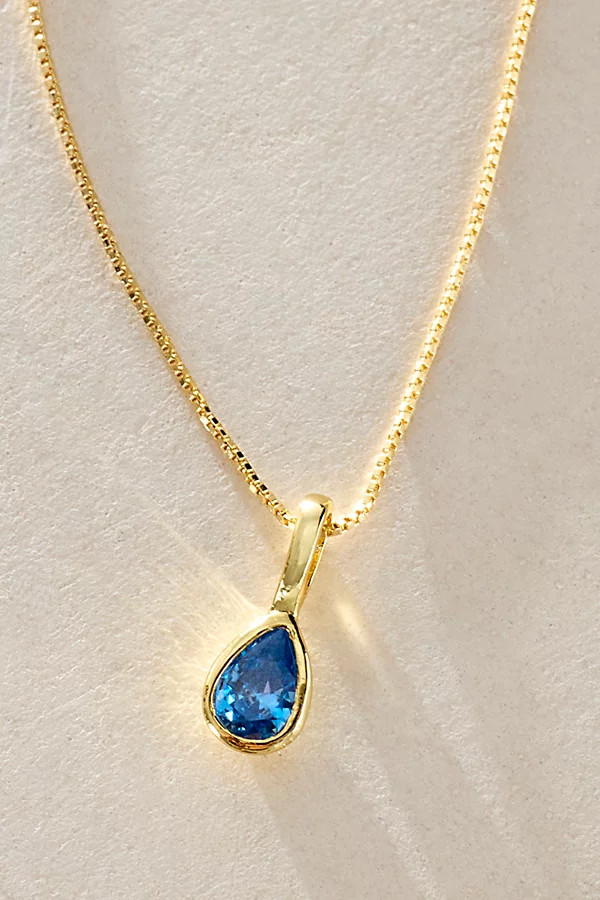 Set & Stones Teardrop Birthstone Necklace | Free People (Global - UK&FR Excluded)
