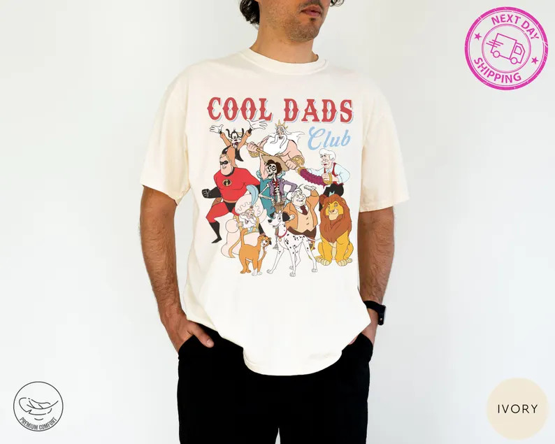 Comfort Colors\u00ae Retro 90s Disney Cool Dad Clubs T-Shirt, Funny Daddy Son Gift, Best Dad Ever... | Etsy (Global)