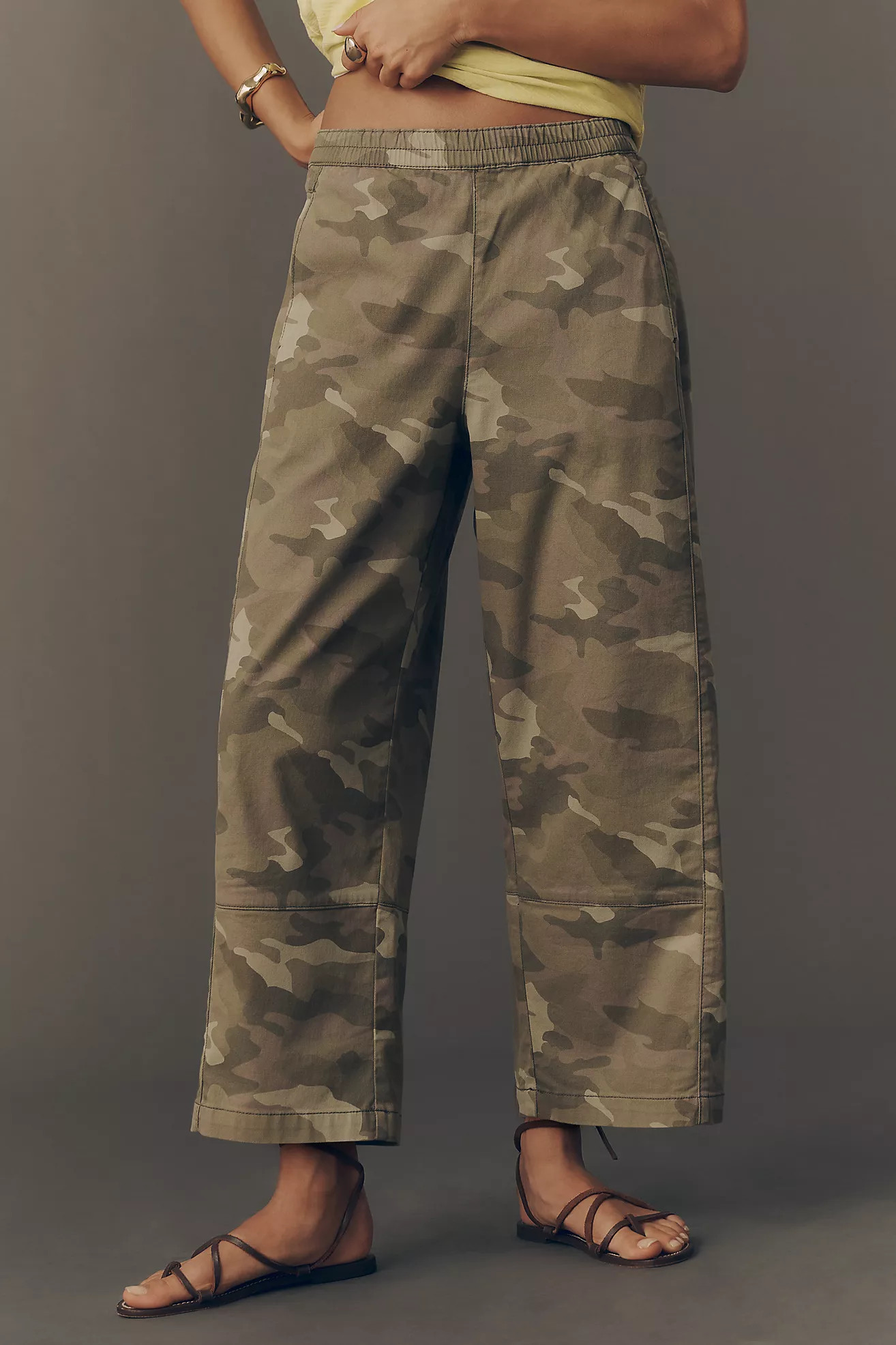 The Izzie Relaxed Pull-On Barrel Pants by Pilcro: Printed Twill Edition | Anthropologie (US)