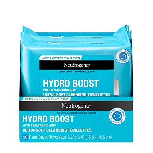 facial cleansing makeup remover wipes with hyaluronic acid hydrating premoistened face towelettes... | Amazon (US)