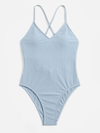 Plain One Piece Swimsuit | SHEIN
