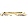 PAVOI 18K Gold Plated Open Eternity Ring | Cubic Zirconia Stacking Bands for Women | Dainty Stack... | Amazon (US)