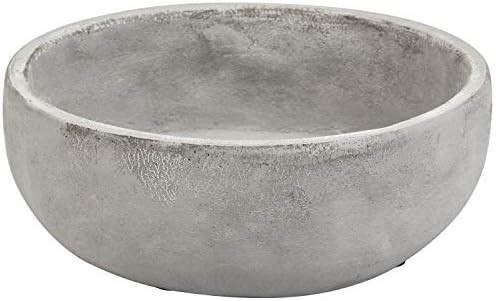 MyGift 8 Inch Decorative Minimalist Round Grey Cement Succulent Planter Bowl | Amazon (US)