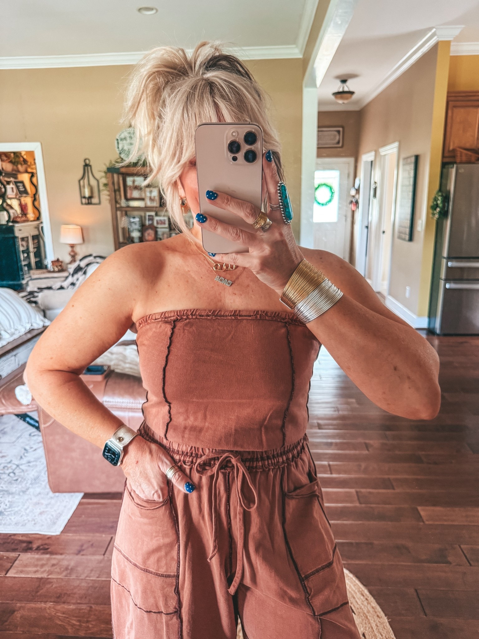 The cutest strapless jumpsuit. So comfy and comes in more colors! I’m in a medium  & found the look for less  

#LTKOver40 #LTKgrwm #LTKootd