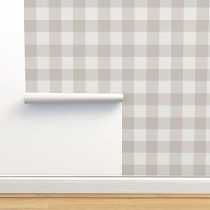 Warm Gray Gingham: Large Warm Grey Check - 3 Inch Check | Spoonflower