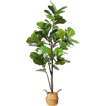 MOSADE Artificial Fiddle Leaf Fig Tree 65Inch Fake Potted Ficus Lyrata Plant with Handmade Seagra... | Amazon (US)