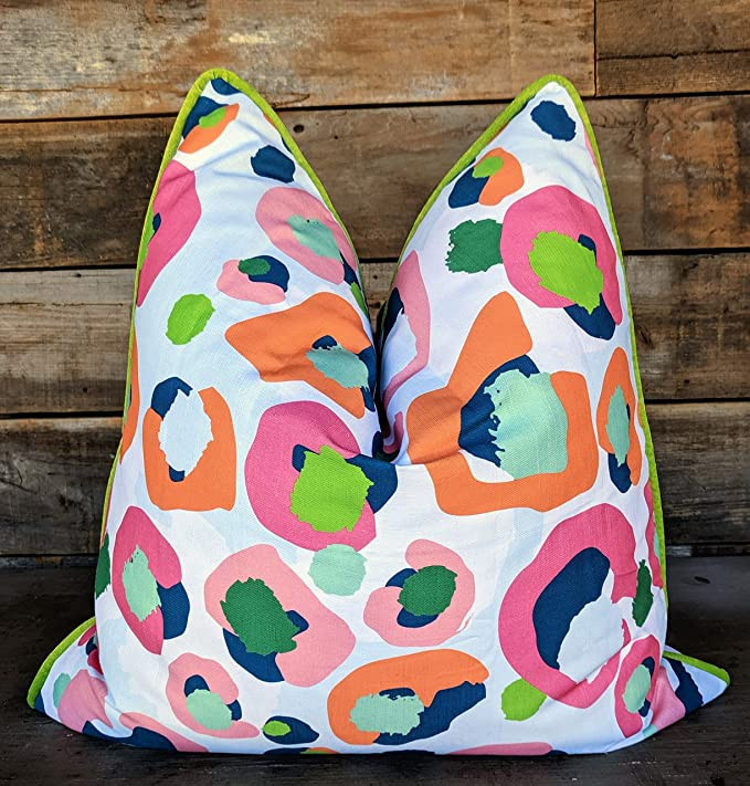 Flowershave357 Pillow Cover Cotton quill spot Cheetah Pillow Covers with Piping Bright Decor Butt... | Amazon (US)