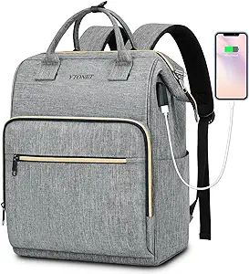 Ytonet Laptop Backpack Women, 15.6 Inch Bookbag for Women with RFID USB Port, Wide Open Anti-Thef... | Amazon (US)