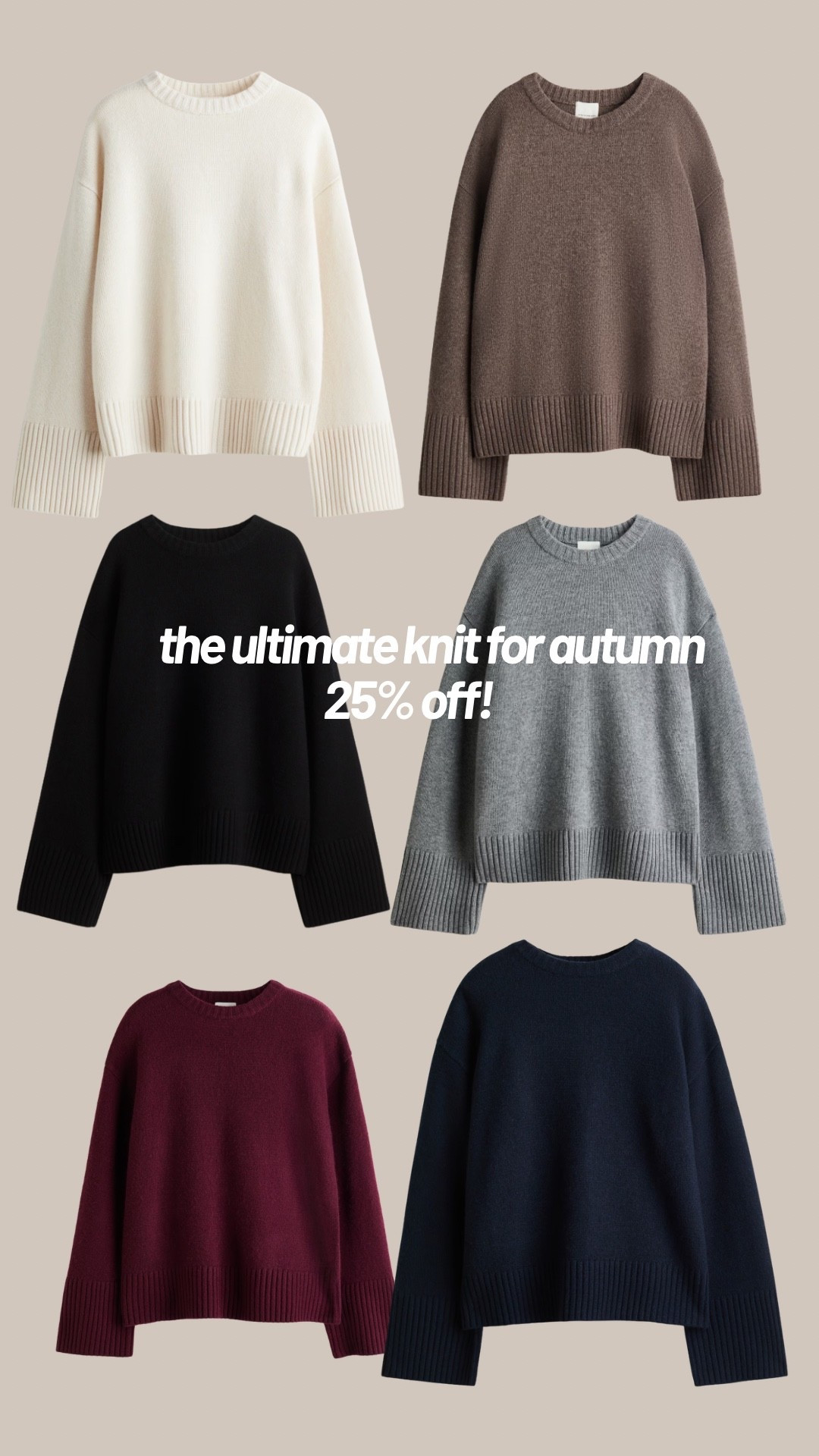 Autumn capsule wardrobe knit - 25% off! I wear a size S