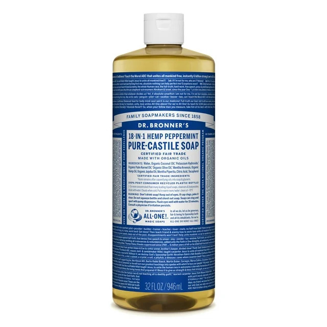 Dr. Bronner's Magic Soap - Castile Liquid - Peppermint - 32 oz | Walmart (US)