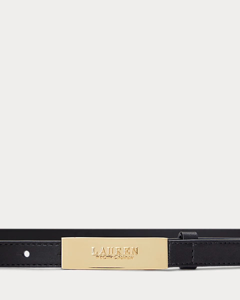 Ceinture fine en cuir à logo pour Women | Ralph Lauren® BE | Ralph Lauren (BE & NL)