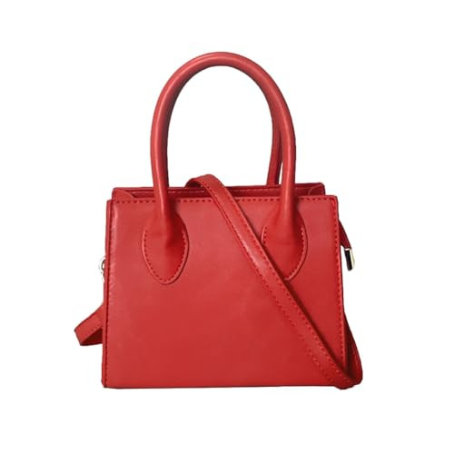 Small crossbody tote bags for women faux leather cute clutch mini purses and handbags (Red) | Amazon (US)