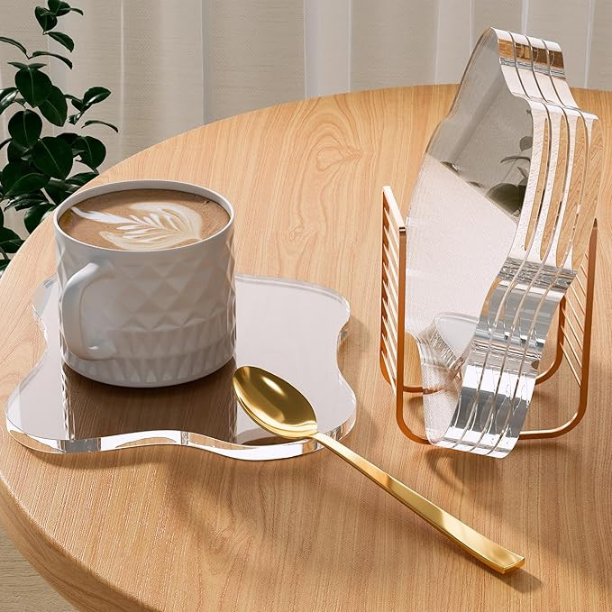 Acrylic 5Pcs/Set Coaster for Desk, Clear Bar Drink Coaster, Clear Cloud Shape Coffee Cup Coaster,... | Amazon (US)