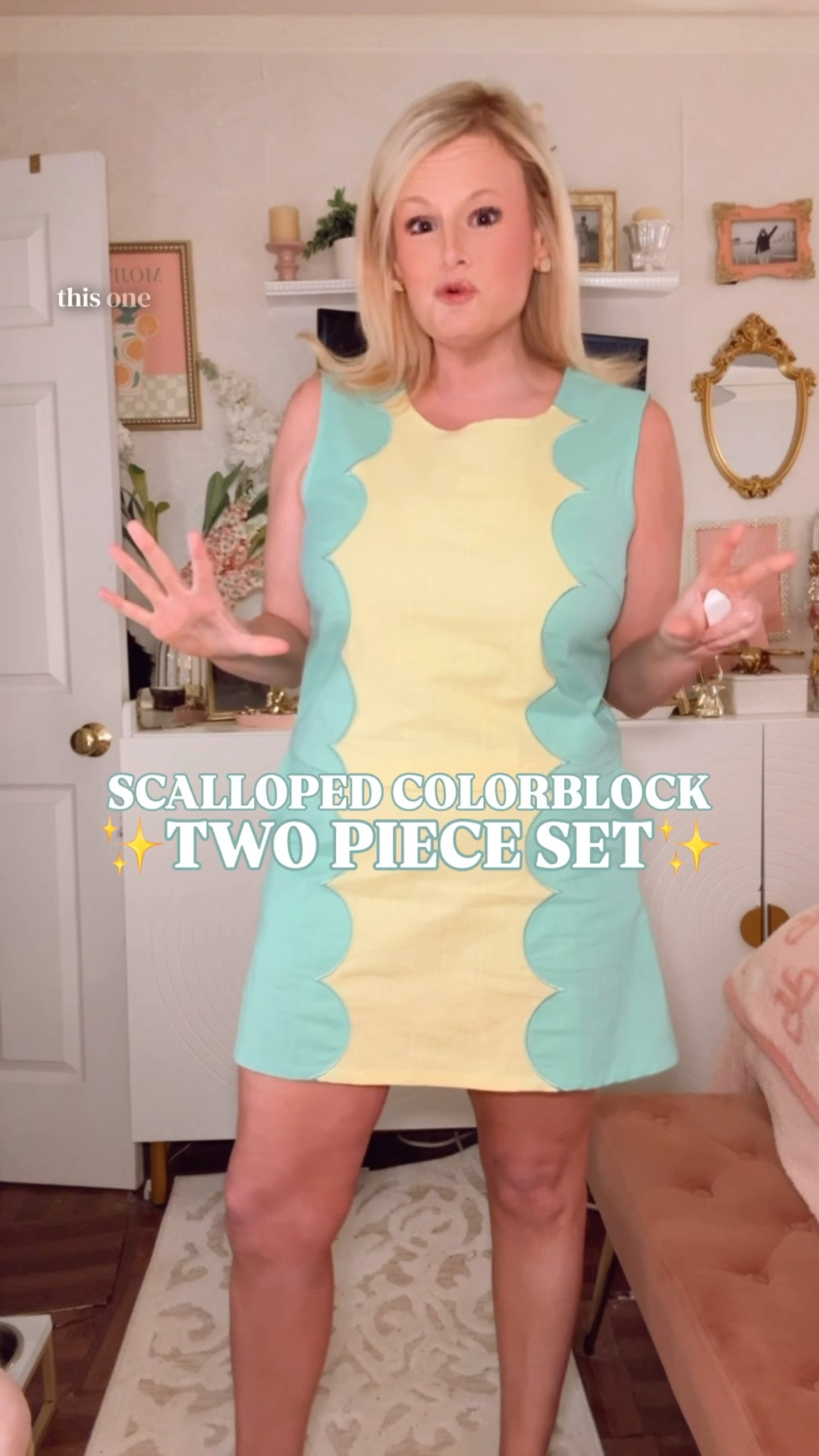 Scallop Colorblock Set | Two Piece Vacation Outfit | Resort Wear Women | Spring Two Piece Set @ssys 

Seafoam and lime colorblocking with scallop trim. I am such a sucker for this. 🌊🍋

This is the SSYS Fiona Scallop Colorblock Set and it is giving full resort energy. Lime base. Seafoam scallop trim framing the entire silhouette front and back. The kind of colorblock moment that turns heads. 

55% linen. 45% cotton. Fully lined. The skirt has built-in shorts underneath. I’m wearing a medium.

It is already selling out. Multiple sizes gone. Grab what’s left.

Here’s where this set is going:
🌊 the perfect vibrant vacation outfit 
🌊 Resort wear that does not look like everyone else’s resort wear
🌊 Spring break outfit she will be asked about all week
🌊 Easter dress alternative for the girl who does not do florals
🌊 Vacation two piece that works as separates too

Scallop detailing. Colorblock silhouette. The kind of set that looks like it was pulled straight off a designer rack in Rosemary Beach.

Sleeveless top. Coordinating mini skirt. Two colorways available including red and pink.

scallop two piece set women, colorblock two piece set women, vacation outfit women, vacation two piece set, resort wear women 2026, resort outfit women, spring two piece set, spring break outfit women, scallop trim set, colorblock skirt set, linen two piece set women, preppy two piece set, coastal outfit women, beach vacation outfit, resort style women, spring outfits women, vacation dress women, cute spring sets women, matching set women spring, easter dress women, scallop colorblock set, boutique fashion women, spring outfits 2026, vacation outfits beach

#LTKFindsUnder100 #LTKStyleTip ​​​​​​​​​​​​​​​​ #ResortStyle #VacationOutfit 

#LTKTravel #LTKSeasonal