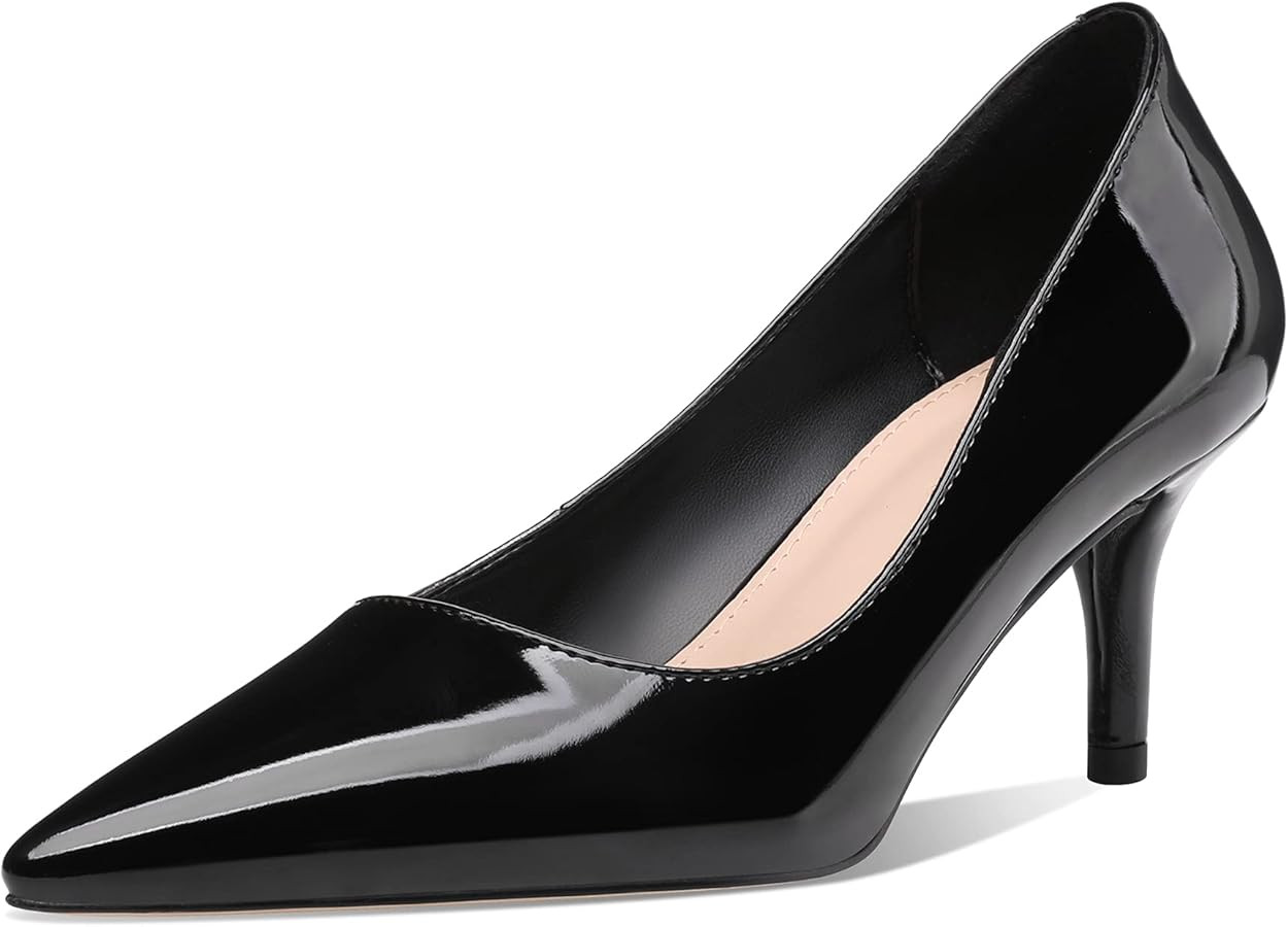 CosyFever 2.6 Inch Stiletto Pointed Toe Pumps Party Wedding Dressy Mid Heels Shoes | Amazon (US)