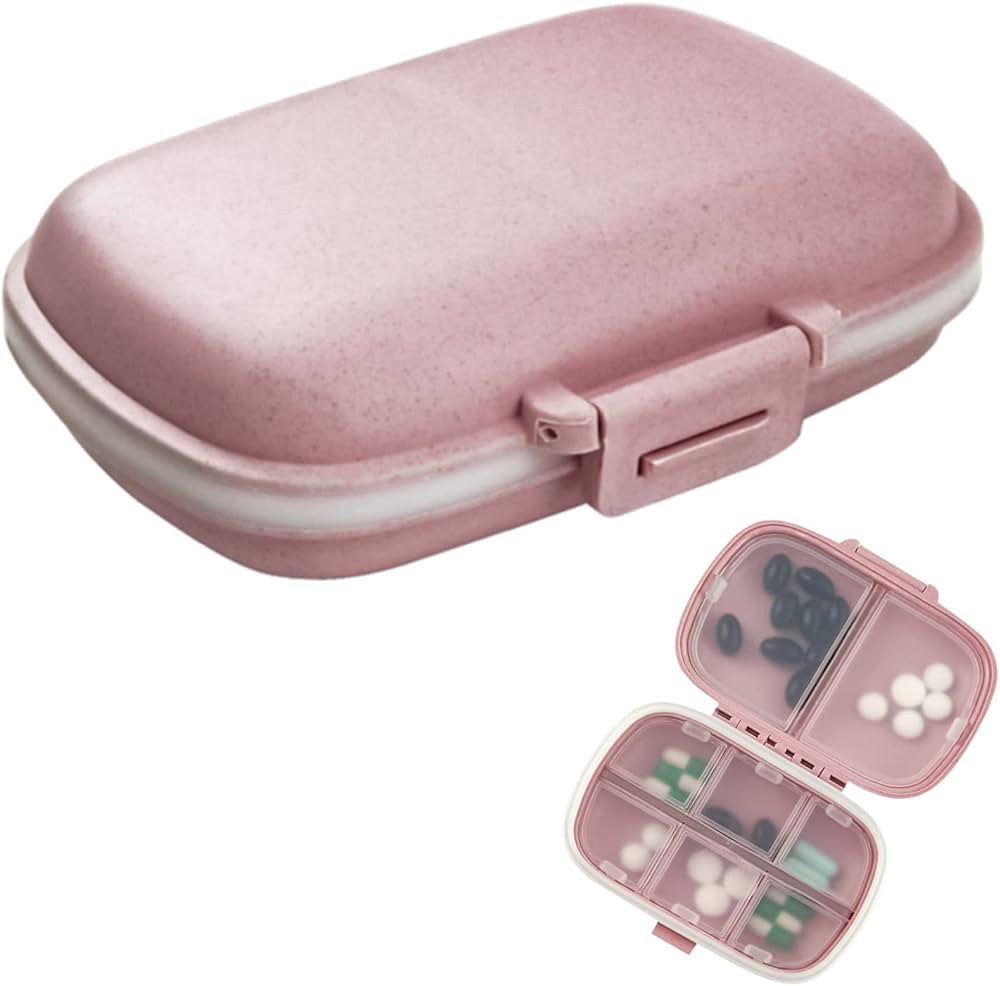 1Pack Travel Pill Organizer, 8 Compartments Portable Pill Case, Small Pill Box for Pocket Purse P... | Amazon (US)