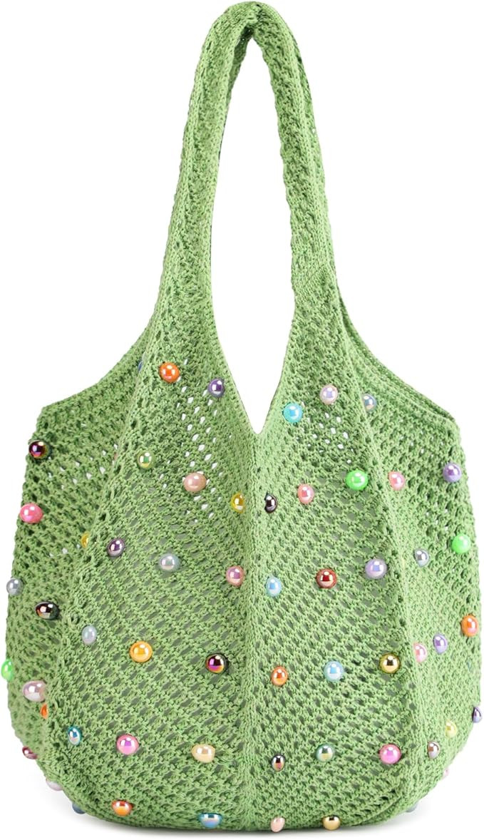 Crochet Tote Bag for Women Mesh Summer Beach Bag Large Knitted Bag Woven Shoulder Handbag Vacatio... | Amazon (US)