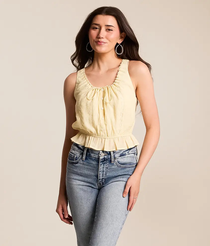 Floral Crinkle Lace Tank Top | Buckle