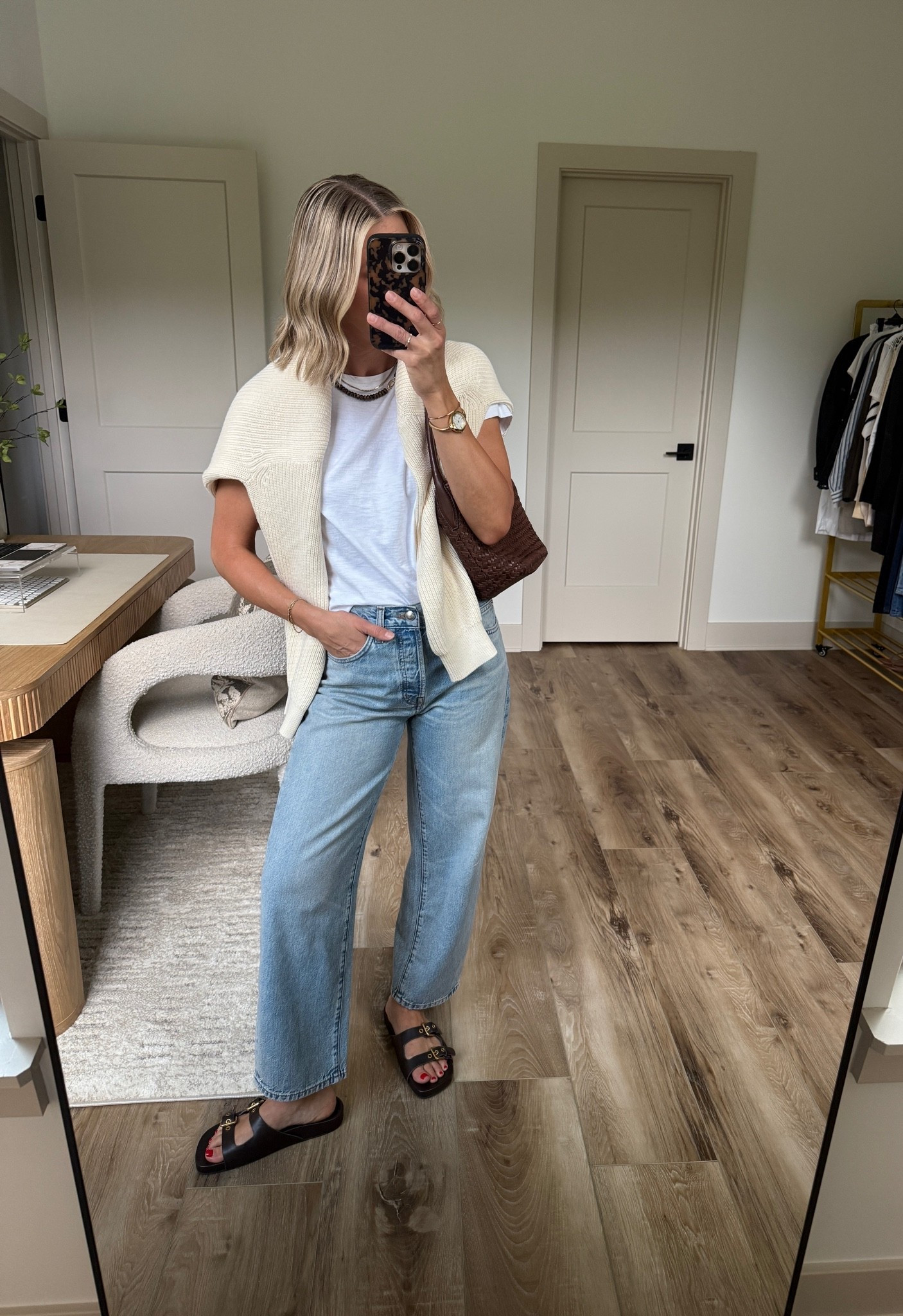 Wearing 26/reg jeans (could have sized down one). Small tee, small sweater, sandals tts

#LTKxMadewell #LTKSaleAlert #LTKOver40