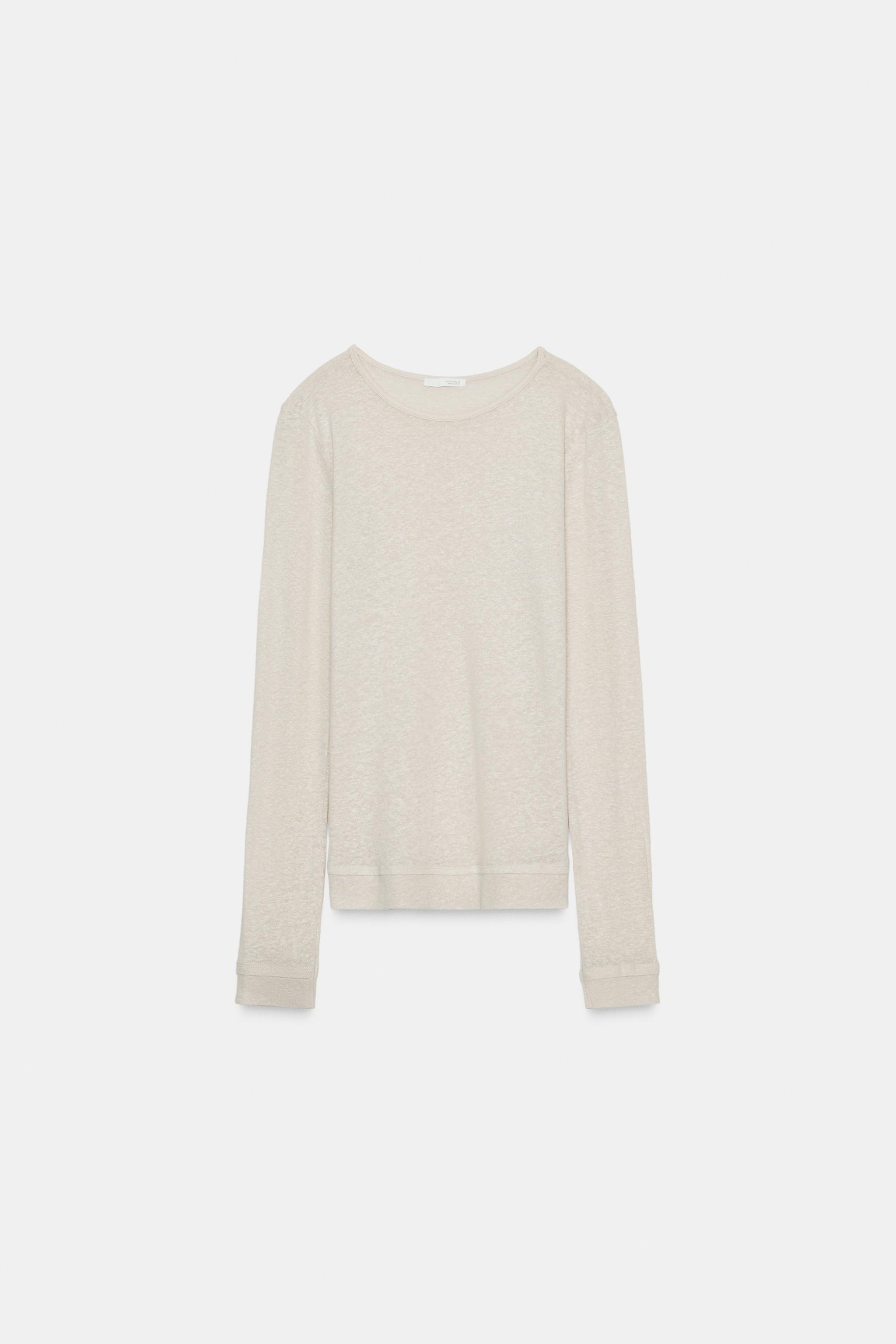 LONG SLEEVE T-SHIRT WITH LINEN$ 29.90Ecru | 5584/453/712Add to cartAddREGULAR FIT - ROUND NECK - ... | Zara US