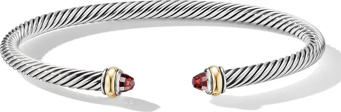 Cable Classic Bracelet with 18K Gold & Semiprecious Stones, 4mm | Nordstrom