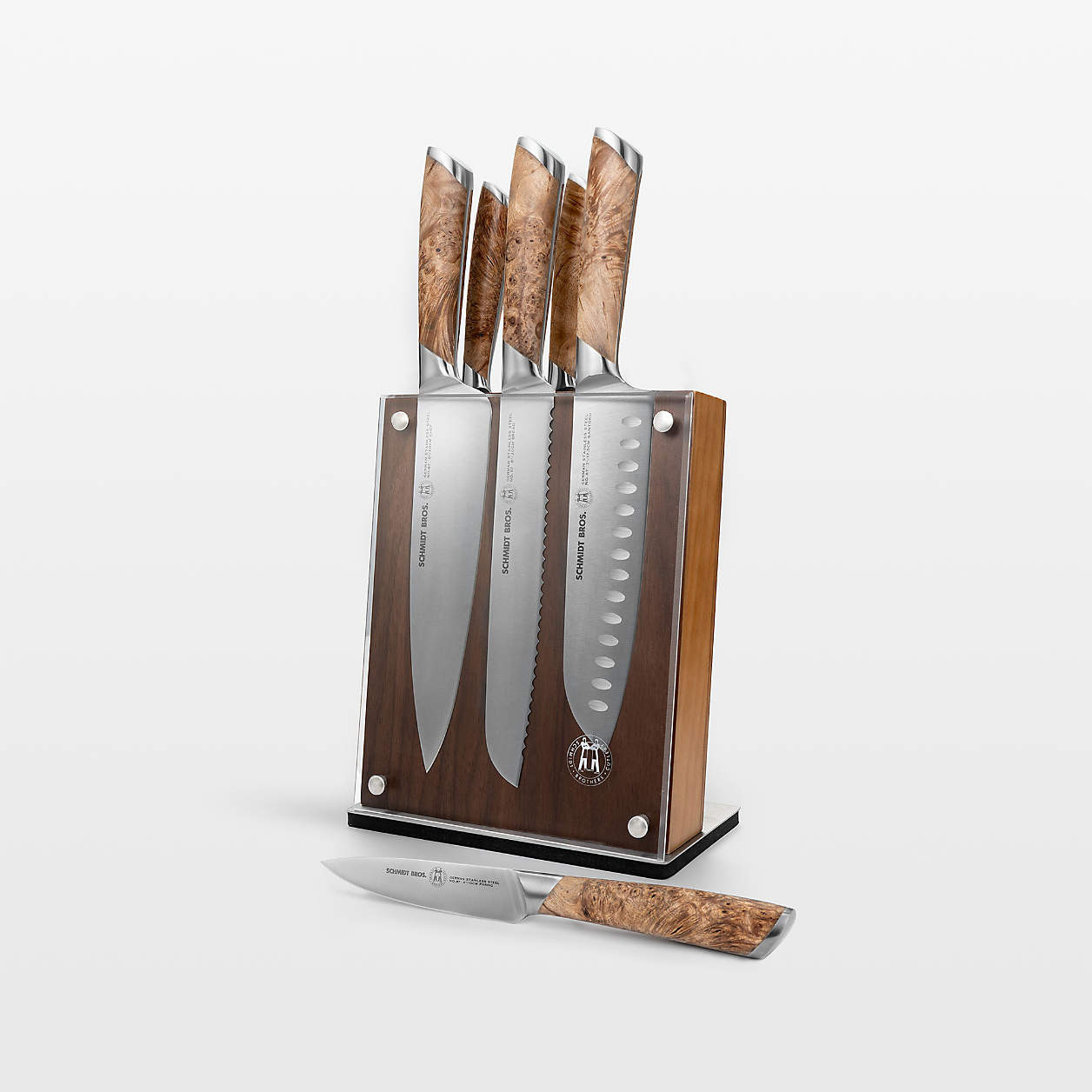 Schmidt Brothers Strata 7-Piece Knife Block Set + Reviews | Crate & Barrel | Crate & Barrel