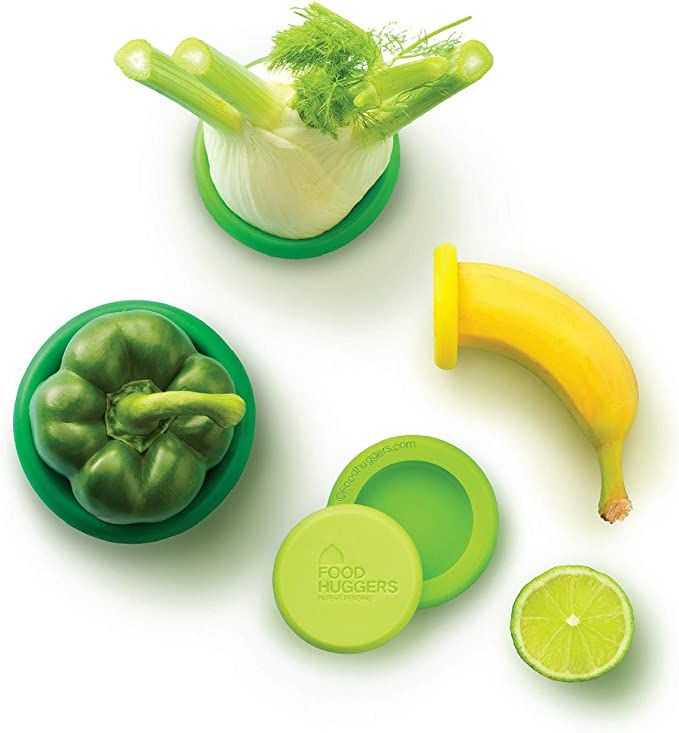 Food Huggers Reusable Silicone Food Savers Set of 5 (Fresh Greens) - Patented Product | Amazon (US)