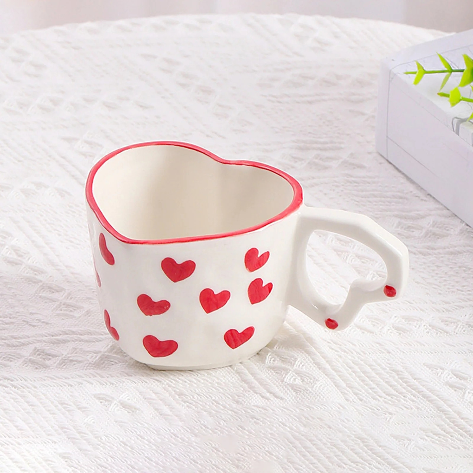 YYmvjgg Heart Shaped Mug, Romantic Ceramic Coffee Cup, 240Ml Holiday Drinkware, Valentine'S Day C... | Walmart (US)
