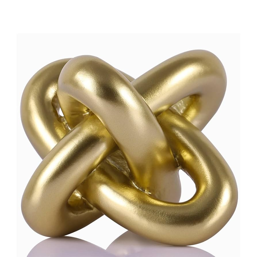 Golden Knot Statue, Three Knot Sculpture Home Decor Accents, Knot Sculptures and Statues for Rust... | Amazon (US)