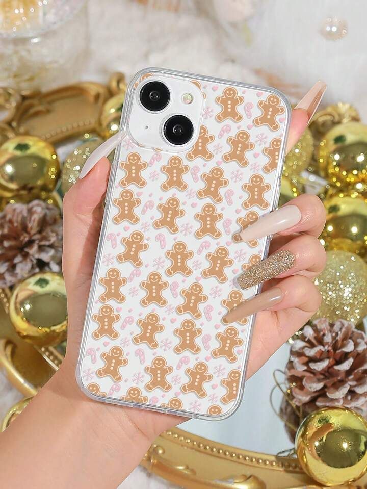 1pc Colorful Christmas Gingerbread Man Printed Phone Case For Iphone | SHEIN