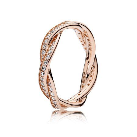 Pandora Rose Gold Twist Of Fate With Clear Cubic Zirconia Ring | Walmart (US)
