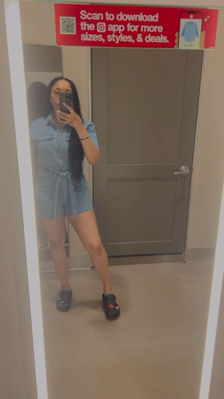 Denim Romper. 
It’s the perfect outfit for a good family outing or quick lunch with friends 

#LTKfindsunder50 #LTKSeasonal #LTKsalealert