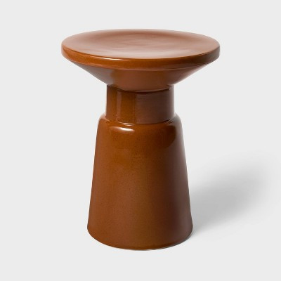Ceramic Side Table Brown - Threshold™ designed with Studio McGee: Glazed No Assembly Round Furniture, 200lb Capacity | Target