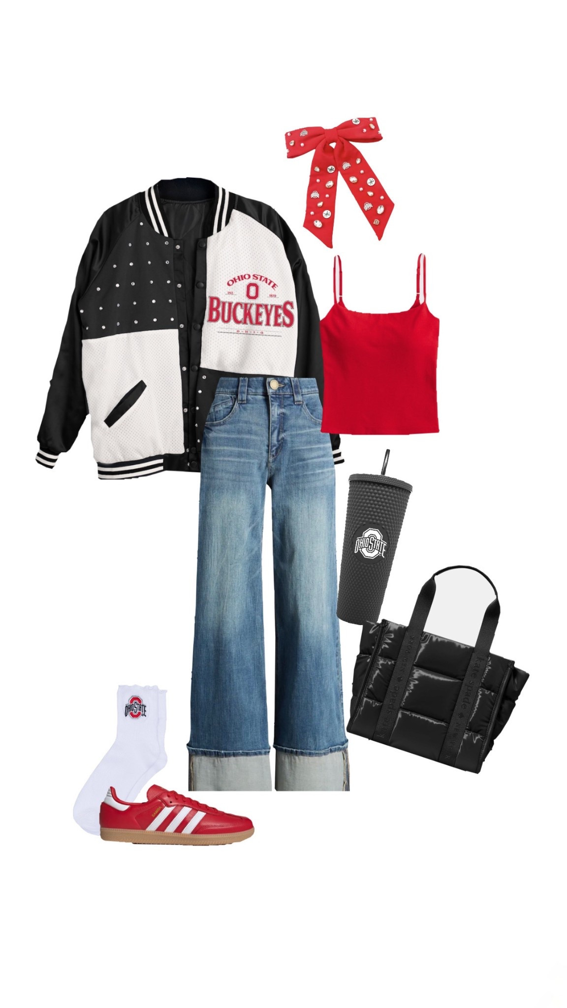 Ohio Ohio State buckeyes tailgate game day jacket black with rhinestones fancy trendy Ohio Ohio State look

#LTKGiftGuide #LTKActive #LTKootd