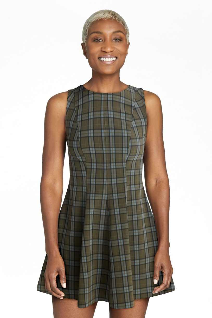 No Boundaries Fit and Flare Plaid Mini Dress, Women\u2019s XXS-XXL | Walmart (US)