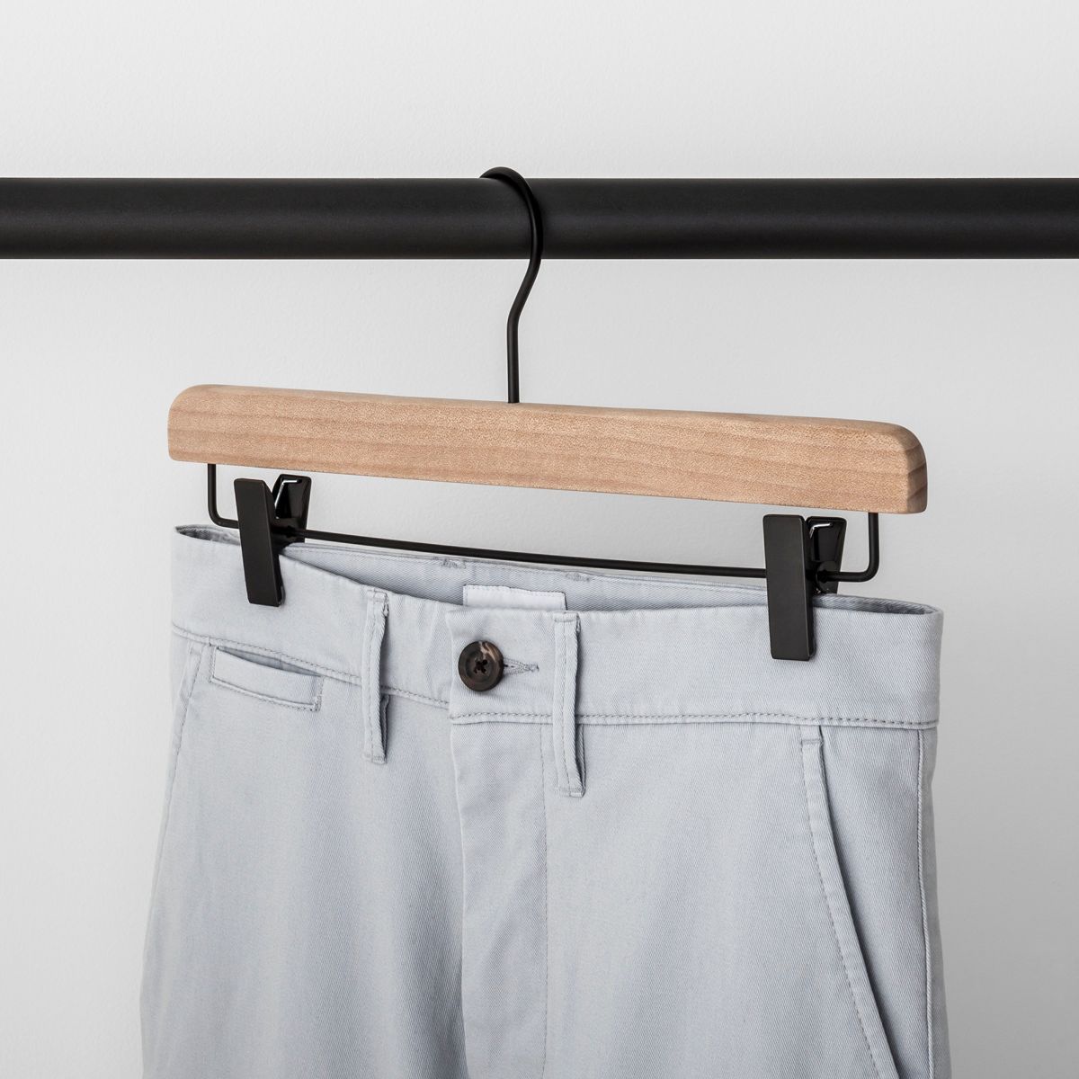 2pk Wood Pant Hangers with Clips Natural - Brightroom™ | Target