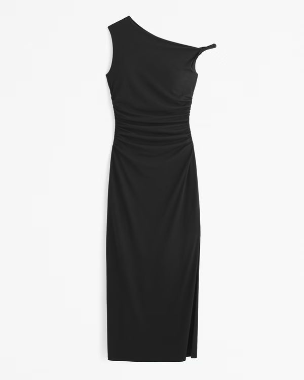 Asymmetrical Twist Knit Midi Dress | Abercrombie & Fitch (US)
