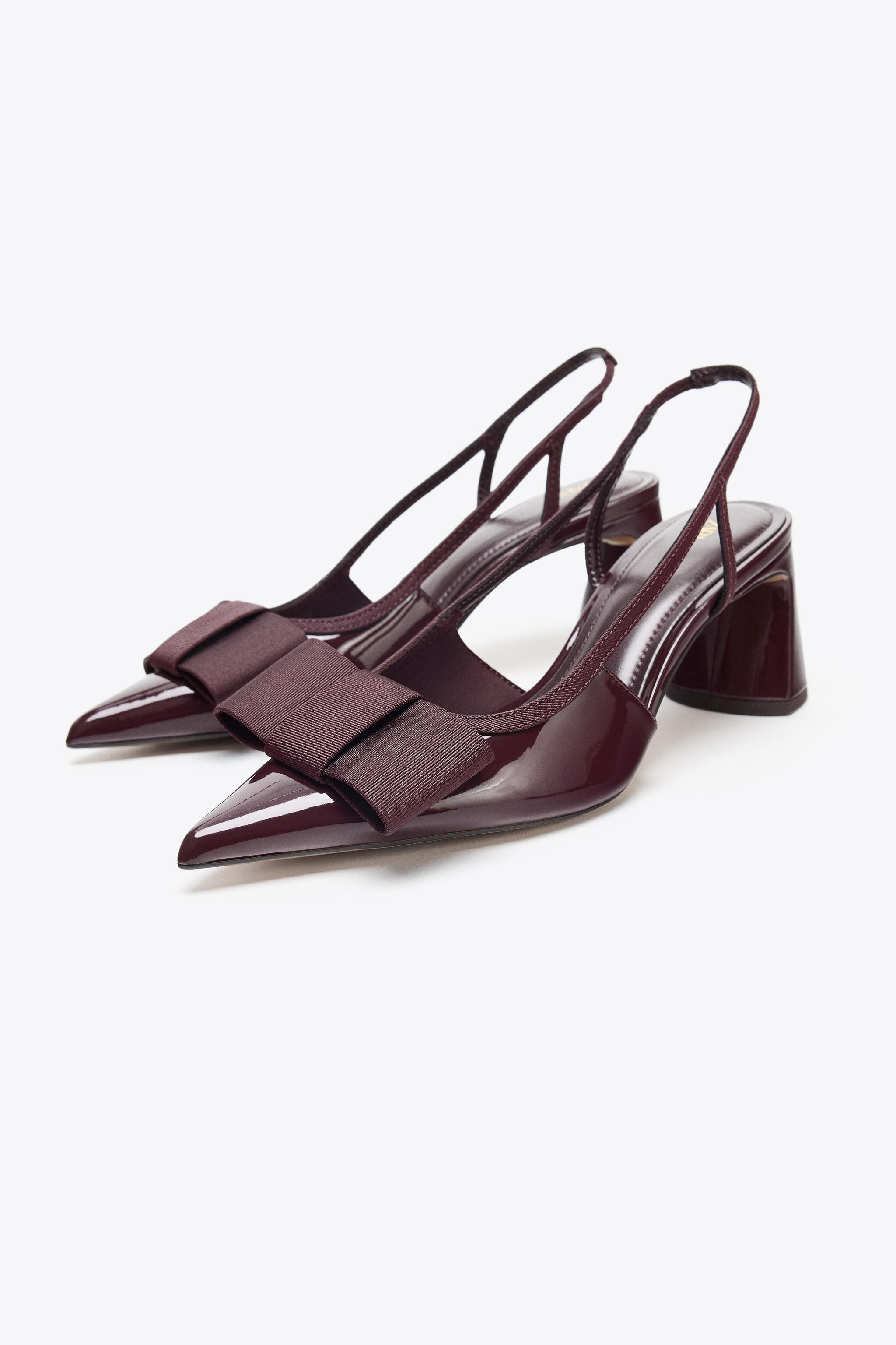 SLINGBACK HEELED SHOES WITH BOW | Zara US