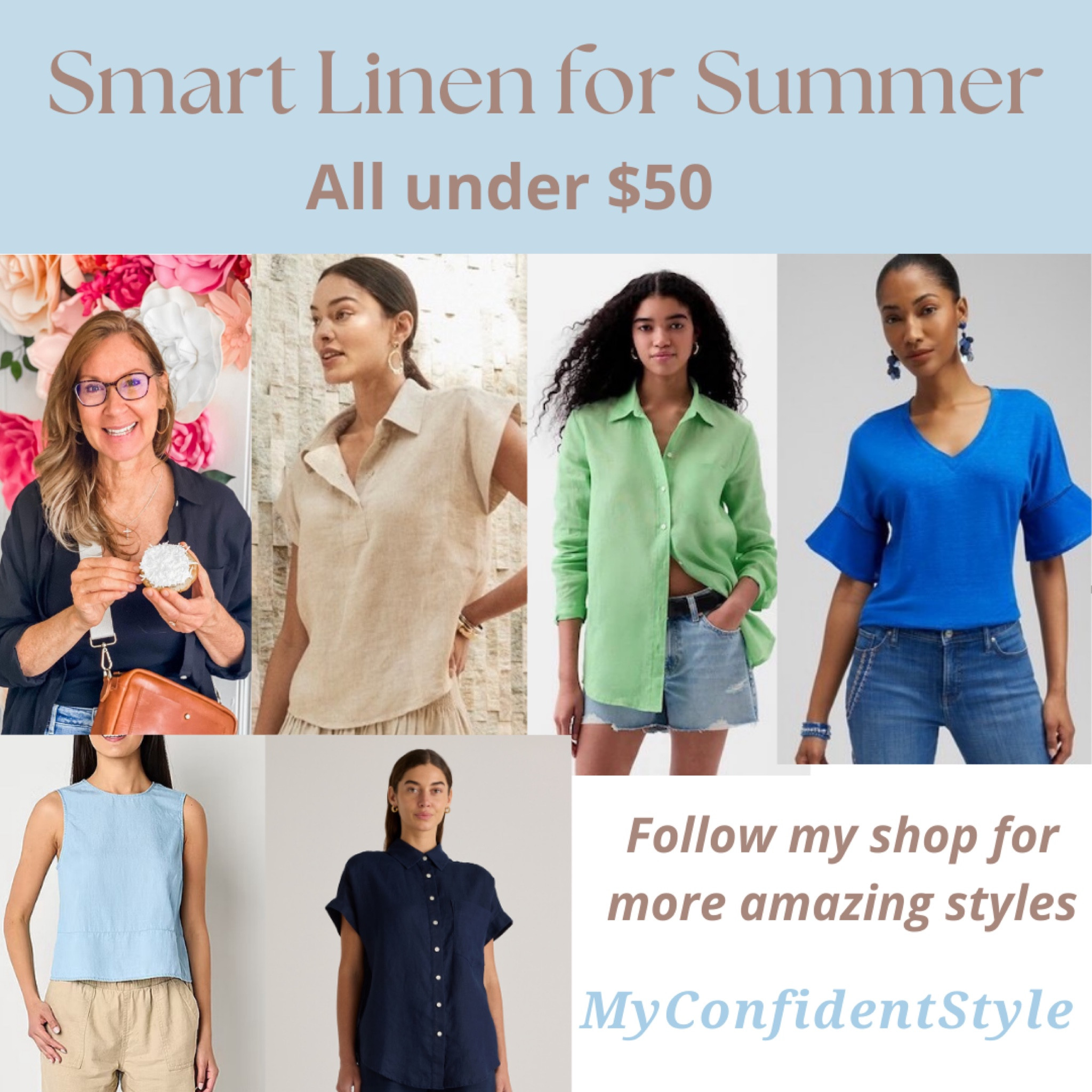 Can’t stand the heat of Summer? Wearing smart linen is a wise choice. Why linen is my summer go to..it’s breathable, dries quickly, and a little known fact is that linen can actually absorb up to 20% of moisture and then it evaporates back into the air, yes, sweat included! 

Linen, which is made from flax,  also has a loose weave which helps keep the fabric from sticking to you. 

And in case you needed more reasons many of these styles are currently on sale with additional savings when you sign up for texts or emails.

Style Tip:
Linen is such a chic classic fabric I typically buy them in neutral colors which helps me to extend my wearing season. For example, once temps start to drop in early Fall you can find me wearing my linen blouse with a vest or sweater atop.

Chich stylish tall friendly 
Comfortable
Easy outfit idea
Going out look
Date night outfit
Summer outfit
White linen shirts



#LTKFindsUnder50 #LTKStyleTip #LTKSummerSales