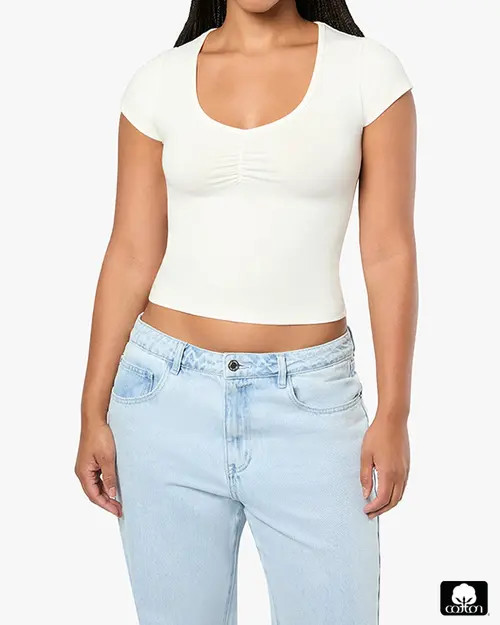 WeWoreWhat Ruched Tee in Classic White at Nordstrom, Size Large | Nordstrom
