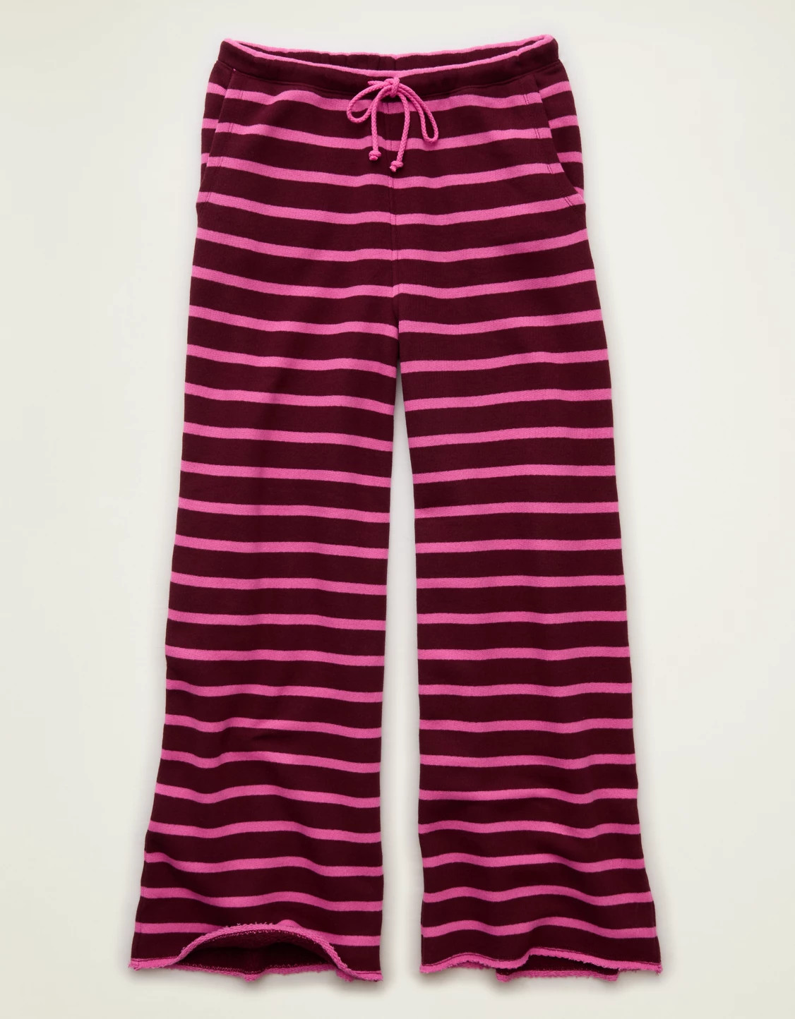 AE Dreamy Fleece Low-Rise Wide-Leg Sweatpant Women's Maroon L | American Eagle Outfitters (US & CA)