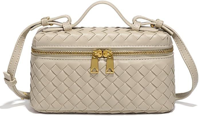 Trendy Woven Crossbody Purse Square Box Bags Women Shoulder Bag Cute Satchels Mini PU Leather Top... | Amazon (US)