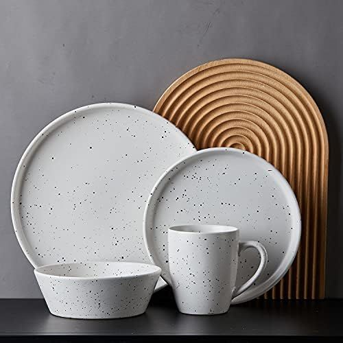 Amazon.com | Stone Lain Jade Stoneware Dinnerware 16-Piece Service for 4, White: Dinnerware Sets | Amazon (US)