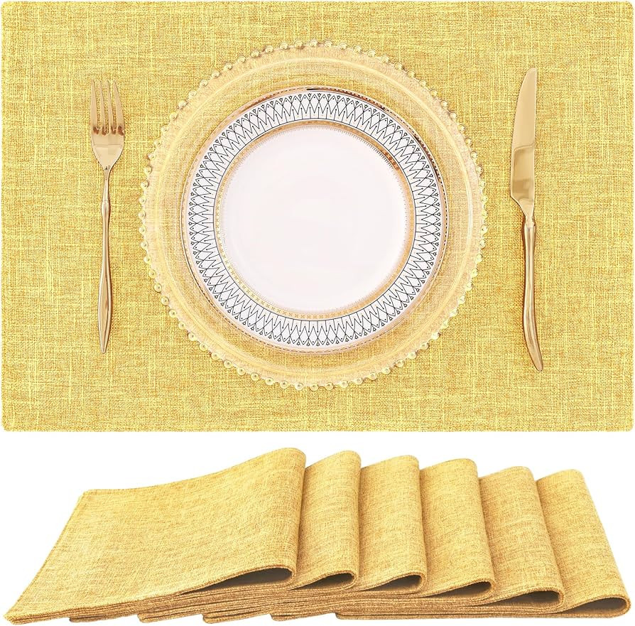 homing Cotton Linen Placemats Set of 6, Cloth Washable Farmhouse Dining Table Mats for Indoor, Ou... | Amazon (US)