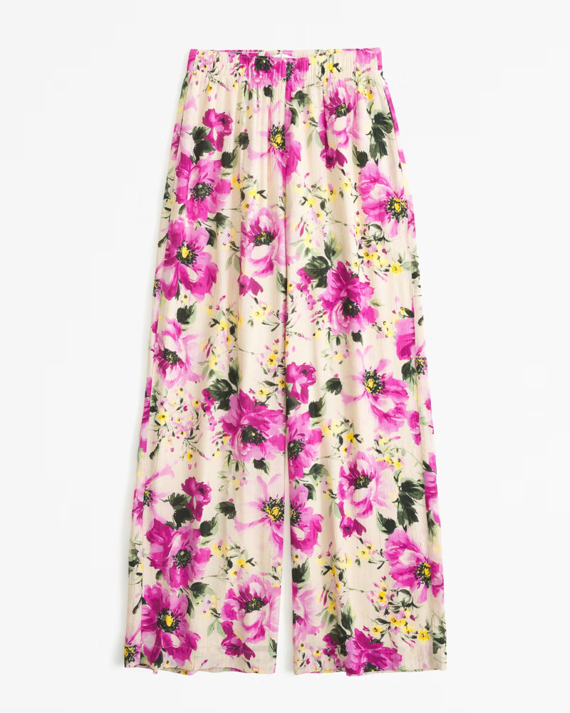 Crinkle Textured Pull-On Pant | Abercrombie & Fitch (US)