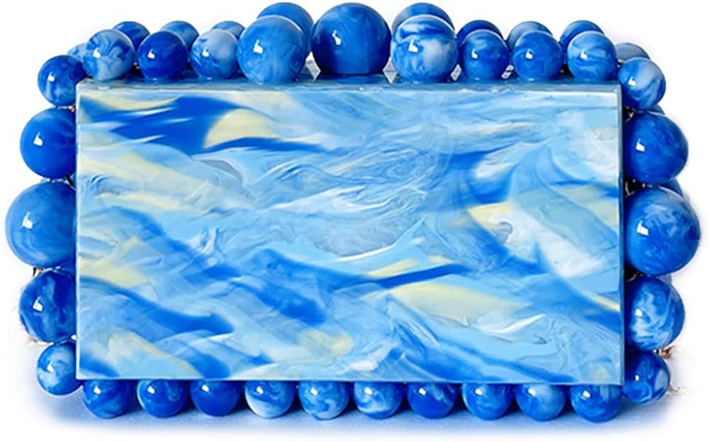 Rejolly Acrylic Clutch Purse for Women Beads Square Box Pearly Bauble Evening Handbag for Wedding... | Amazon (US)