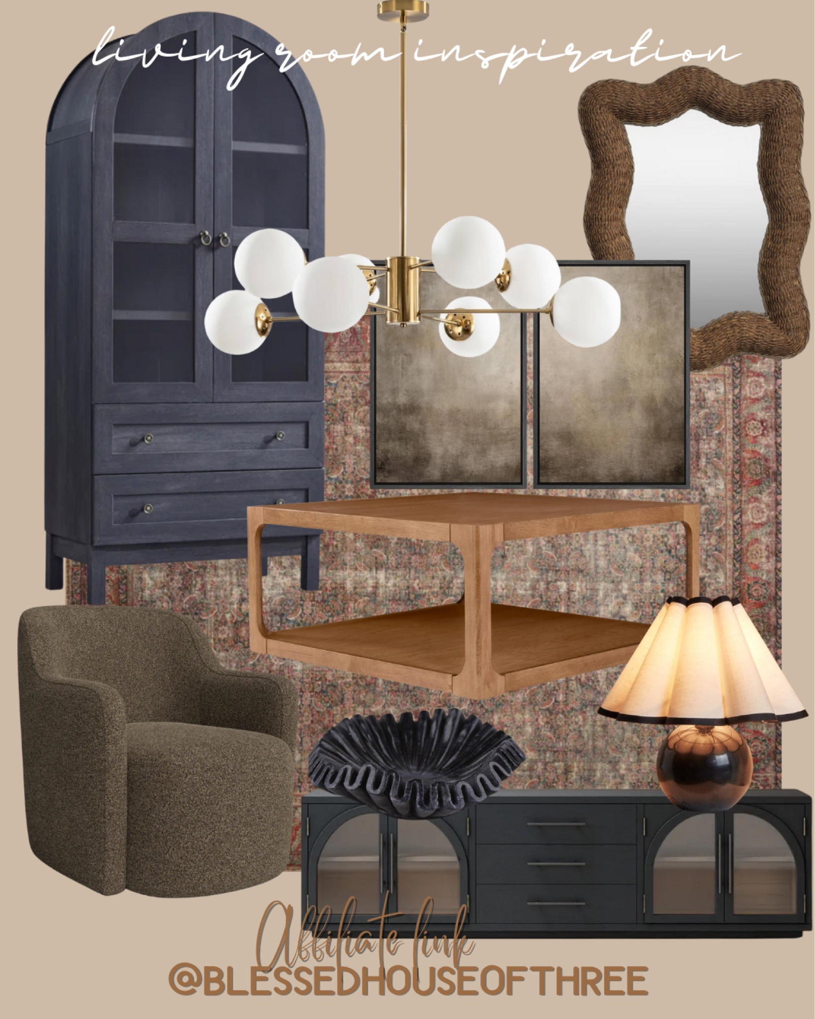 Living room inspiration 

Chandelier, organic modern, affordable furniture, look for less, arch cabinet, wavy mirror, rattan mirror, accent chair, coffee table, wall art, tv console table, area rug, wayfair, Amazon, ruffle decorative bowl, arhaus dupe media cabinet, media console, TV stand, swivel chair, 

#LTKHome #LTKStyleTip #LTKSaleAlert