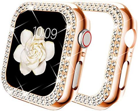 DABAOZA Compatible for Apple Watch 38mm Case Bumper, Bling Women Girl Dressy Crystal Diamonds Har... | Amazon (US)